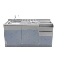 Meja Kerja Bar Kopi dan Minuman Lanxin Commercial Electric Stainless Steel, Meja Buffet Bartender, Meja Kerja Kustom untuk Kopi, Air, dan Minuman Bubble Tea