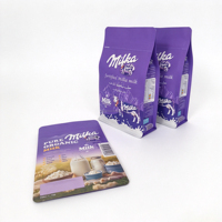 Pochette à fond plat personnalisée de qualité alimentaire avec fermeture éclair et thermoscellage pour emballage alimentaire