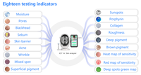Analyseur de peau 3D multi-langues avec intelligence artificielle, scanner facial professionnel portable, machine d'analyse de la peau avec 3 caméras