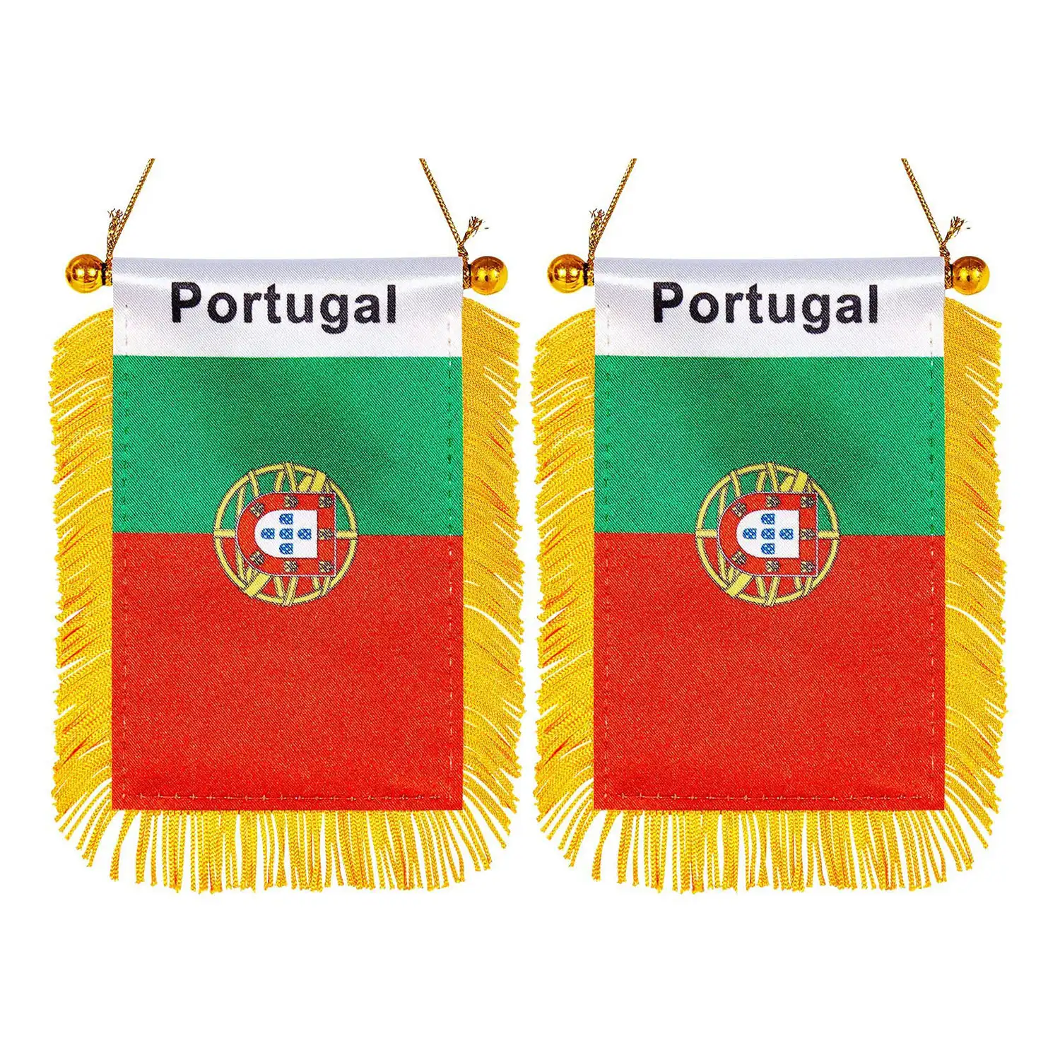 Portugal retrovisor para carro com franja portugal, bandeira de bandeira para pendurar no carro com franja portugal