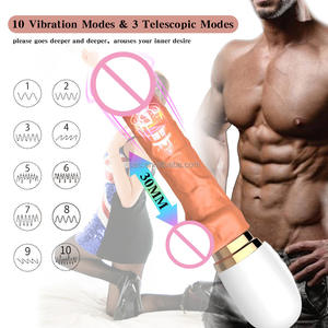 Vibratore Automatico Telescopico Elettrico a Mani Libere con Ventosa, <span class=keywords><strong>Mini</strong></span> Dildo a Spinta per Donne - Product Image 2