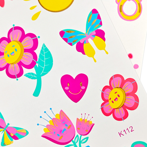 Tatuajes Temporales Infantiles Coloridos al por Mayor, Fáciles de Limpiar, con Diseños de Arcoíris, Flores y Corazones, para Fiestas de Cumpleaños - Product Image 5