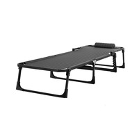 Lit de camping pliable, utilisation hospitalière, lit de sieste portable pour une personne, design simple, cadre en acier inoxydable, tissu Oxford