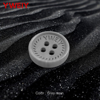 Kancing Resin Tekstur Marmer YWEIY dengan Logo Terukir, 4 Lubang, untuk Kemeja, Jubah, Thobe, Kandura, dan Pakaian