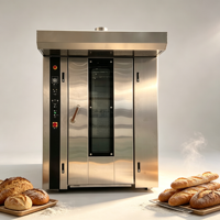 Four rotatif à 64/32 plateaux, prix compétitif, gaz/électrique, grand four rotatif de boulangerie à chariot pour la cuisson du pain, four industriel de boulangerie à vendre