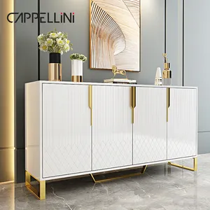 Modern White Living Room Console Table Storage Side Cabinet Home Furniture Luxury Wooden Dining Room Sideboard Buffet Cabinet