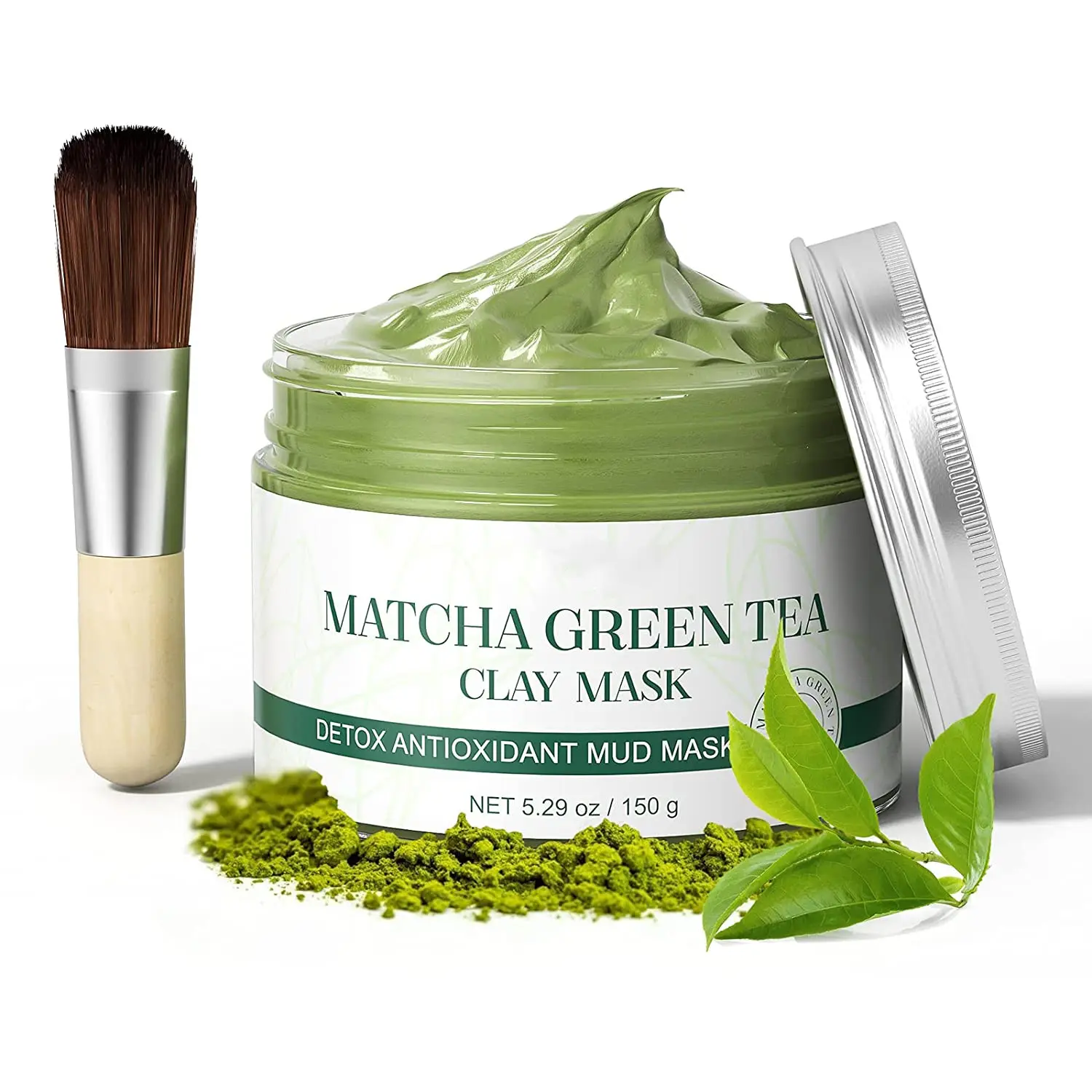 QQLR pura natura biologica Matcha olio di controllo purificante estratto di frutta Acne viso verde tè viso maschera di argilla