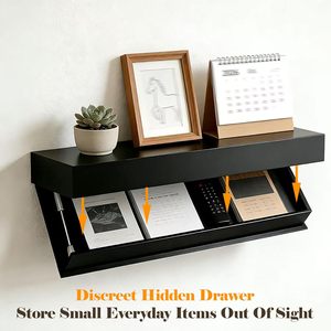 Estanterías Ocultas Multifuncionales con Compartimento Secreto, Marca Privada BSCI-FSC, Estantería de Madera para Montar en la Pared - Product Image 2