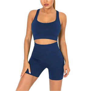 Nouvelle collection été 2026 : Ensembles de shorts de sport en laine pour femme, au-dessus du genou, avec imprimé numérique et décoration plissée - Product Image 1
