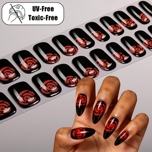 Envolturas de Uñas de Gel Personalizadas, Profesionales, de Lujo, con Lámina Negra y Dorada, Brillo Metálico Líquido, No Tóxicas, Libres de Rayos UV, para Galas Nocturnas - Product Image 1