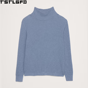 Pull thermique en coton à col montant pour homme, tricot fin lourd, style col roulé, OEM/ODM, fabricants de vêtements - Product Image 5