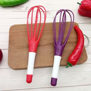Fouet à œufs en plastique personnalisé avec logo, mini batteur à œufs manuel coloré, mélangeur à main, outils de cuisine et de pâtisserie de qualité alimentaire, promotion - Product Image 3