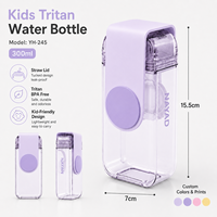Bouteille d'eau écologique NAYAD 300 ml pour enfants en Tritan de qualité alimentaire 10 oz, anti-fuite avec paille et bouchon rotatif, logo personnalisé, vente en gros pour l'école