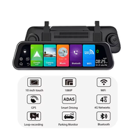 Caméra Embarquée pour Voiture 10 Pouces à Double Objectif, Rétroviseur ADAS, 4G Wifi GPS Android