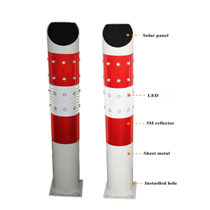 Poste de luz Pila de advertencia Lámpara intermitente <span class=keywords><strong>Solar</strong></span> Señal de tráfico inteligente Luz Advertencia de carretera Poste delineador de tráfico - Product Image 1