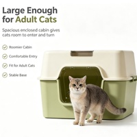 Bac à litière pour chat entièrement fermé avec couvercle rabattable, grand format, anti-odeur, anti-éclaboussures, toilette pour chat à capot, couleur et logo personnalisés OEM