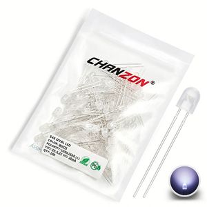 100 Uds lámpara de diodo emisor LED ovalada de 5mm 5x4x6 Blanco rojo verde azul amarillo Color difuso 3V indicador DIY bajo consumo de energía - Product Image 5