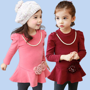 T-shirt long rouge à manches longues style coréen pour filles, vente en gros, fournisseur chinois - Product Image 6