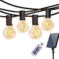 Guirlande lumineuse à LED G40 blanc chaud, ampoule boule, décoration de jardin, cour arrière, guirlande lumineuse solaire à LED avec charge USB
