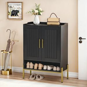 High-value cross-border entryway <b>shoe</b> cabinet, integrated wall-mounted <b>storage</b> cabinet, solid wood, multi-layer, large capacity. - Product Image 1
