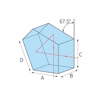 Prisme pentagonal K9, 90 °   Déflection de la faisceau lumineux pour les instruments de topographie optique, de nivellement et de mesure de distance