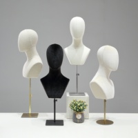 Tête de mannequin femme recouverte de tissu en mousse, support de présentation pour perruques, chapeaux, écharpes, bijoux, vêtements, pour vitrine de magasin