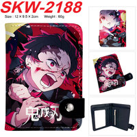 Dompet Kulit PU Nezuko Anime Terbaru, Kartun Keren, Hadiah Ulang Tahun Anak, Anti-Hilang, Portabel, Tempat Kartu ID, Kantong Koin, Grosir
