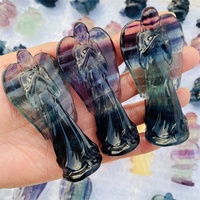 Vente en gros de statues de déesse arc-en-ciel Fluorite ange Fluorite vierge marie sculpture en cristal pour la décoration intérieure