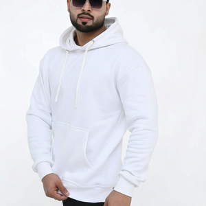 Sweat-shirt à capuche en molleton 100% coton blanc pour homme, décontracté, streetwear d'hiver, impression numérique personnalisée - Product Image 1