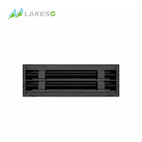 Lakeso Grille d'enregistrement linéaire décorative noire à double fente de 12 pouces pour plafonds, murs et sols