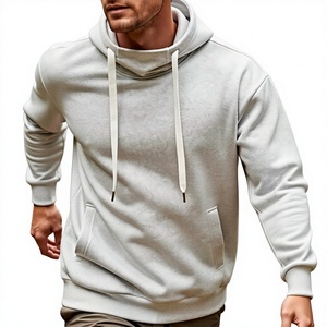 Unisex Gray Hooded Sweatshirt Oversized Fit Casual Autumn Wear Breathable Fleece Zipper Closure Knitted 100% Cotton Anti-Shrink - Product Image 1
