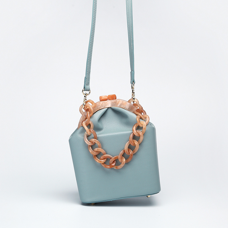 Женская сумка-бокс, роскошная дизайнерская сумка из 2021 акрила на толстой цепочке, сумки-ведра с застежкой, женские кошельки и сумочки от известного бренда для девочек