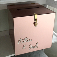 A&C Customized Size Rose Gold Acrylic Wedding Wishing Well box For Charity Donation Box