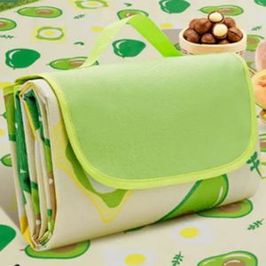 Cartoon <b>Mat</b> With Carry Handle Geometric Print Foldable <b>Outdoor</b> Picnic Blanket for Camping - Product Image 1
