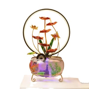 Feng Shui Water <b>Wheel</b> Round Metal <b>Desk</b> Decor With Led Light For Office And Home Decoration - Product Image 5