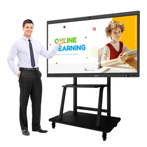 65 75 86 100 inç 4k akıllı tahta interaktif düz panel led kızılötesi dokunmatik ekran öğretim elektronik interaktif beyaz tahta