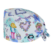 Casquette chirurgicale unisexe en coton pur tissé, motif imprimé blanc, accessoires pour infirmières, fourniture ODM Chine, salle d'opération, cuisine, dentisterie