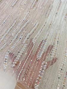 Tessuto di pizzo con perline in pizzo tessuto di cristallo <span class=keywords><strong>Swarovski</strong></span> - Product Image 2