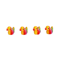 Mini canard arc-en-ciel en résine, mignon, jouet de bain pour enfant, décoration de jardin féerique, maison de poupée, ornement de bureau, cadeau de fête, vente en gros, cadeau de boutique, artisanat 3D DIY en vrac
