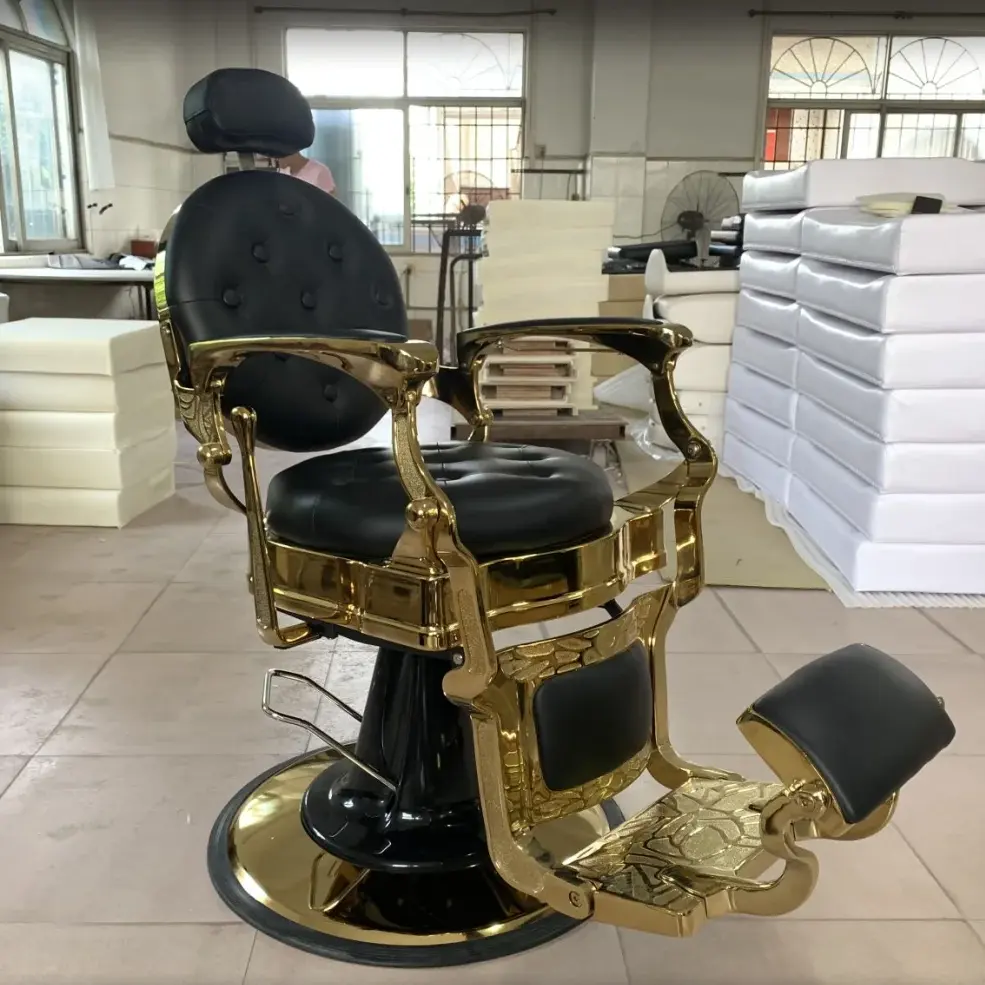 HOCHEY Mobilier de salon de beauté fauteuil de barbier vintage fauteuil de coiffure inclinable hydraulique fauteuil de barbier