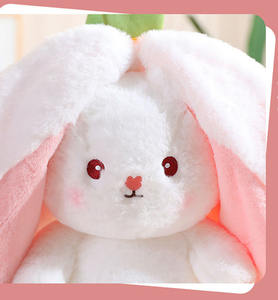 Lapin réversible fraise Lop Oreilles Lapin En <span class=keywords><strong>Peluche</strong></span> Poupée Enfants Cadeau En <span class=keywords><strong>Peluche</strong></span> Fraise Carotte Lapin En <span class=keywords><strong>Peluche</strong></span> Jouet M2183 - Product Image 6