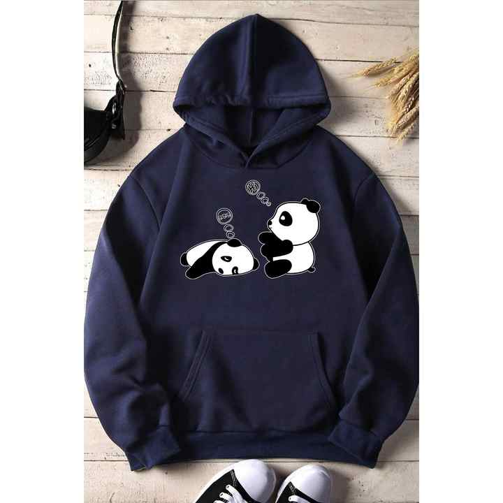 Unisex Panda Printed Oversize Sweatshirt