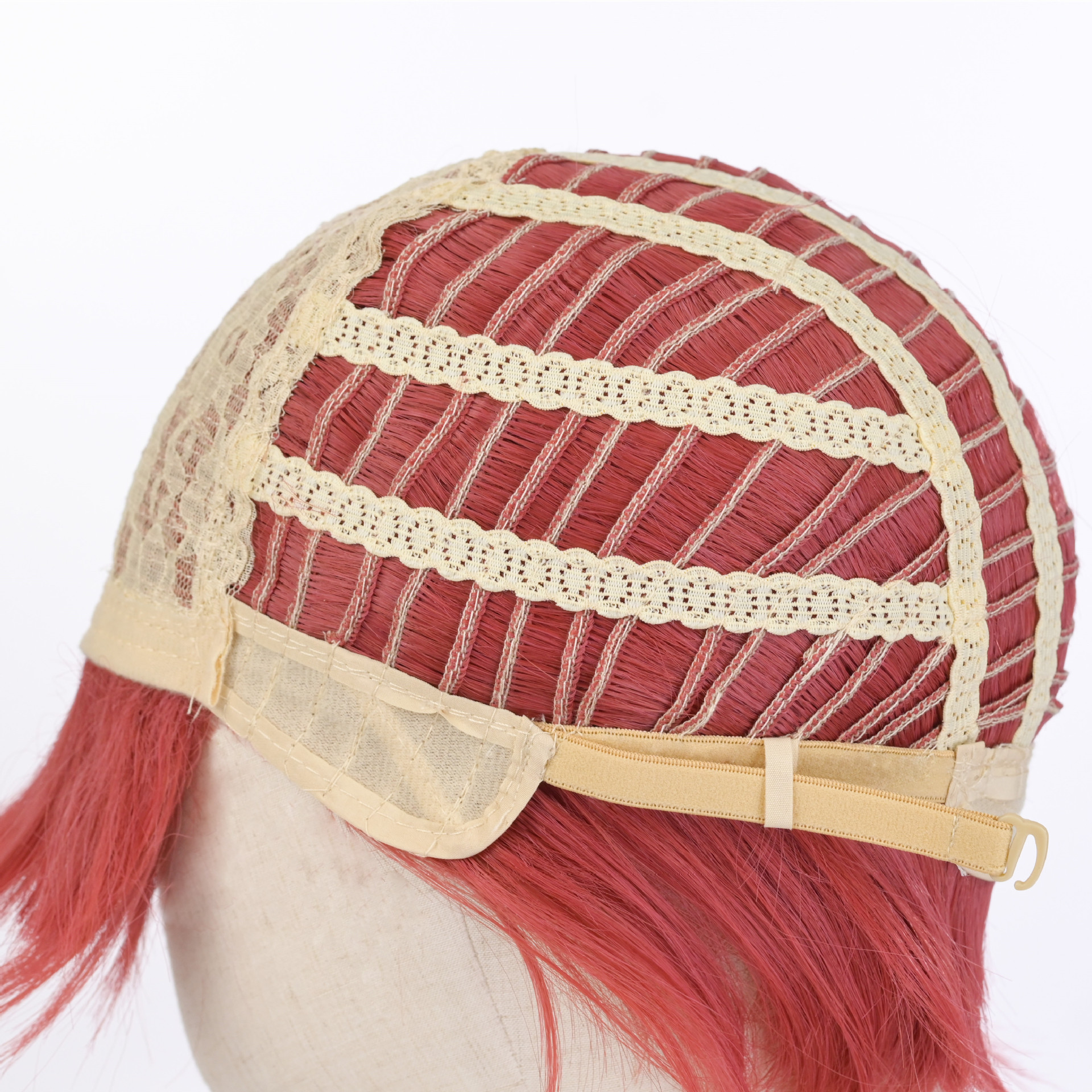 アニメ Blue Lock Ranze Kurona コスプレウィッグ 16インチ レッド編み髪