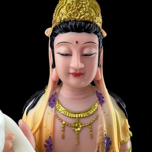 Estatuas <span class=keywords><strong>de</strong></span> <span class=keywords><strong>Buda</strong></span> Sentado Manjushri Samantabhadra, Adornos Decorativos, Tres Santos del Sutra Avatamsaka, Material <span class=keywords><strong>de</strong></span> Resina, Origen China - Product Image 4