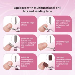 2025 Professional Electric Nail <b>Drill</b> File Cordless Portable 45000 RPM Rechargeable Nail <b>Drill</b> Machine - Product Image 4