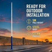 Poteau d'éclairage modulaire de 3 à 8 mètres, anti-corrosion, revêtement en poudre, poteau d'éclairage de sécurité extérieur pour clôture périmétrique
