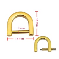 Acier inoxydable 316L, finition or PVD 18K, anneau en D fer à cheval, boucle de sangle réglable, anneau à vis amovible, quincaillerie pour sacs et bijoux