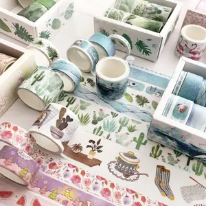 Stationary Solid Colored Washi Tape Box Set Pastel Washi Tape Set