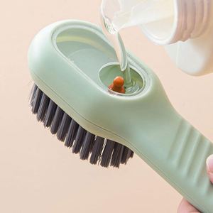 Plastic <b>Scrub</b> <b>Brush</b> with Soap Dispenser Nylon Bristles Handheld for Laundry & Shoe Cleaning - Product Image 3