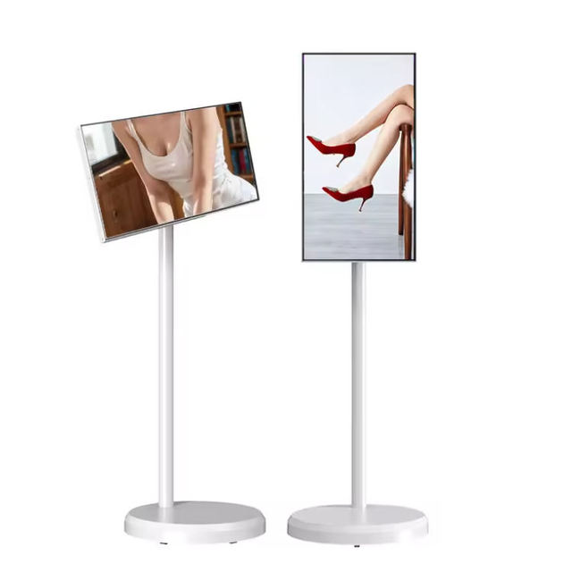 Rechargeable Rollable Portable Monitor Touch Screen 27 Inch Free Standing  Wireless Interactive Portable Smart Tv on Wheels